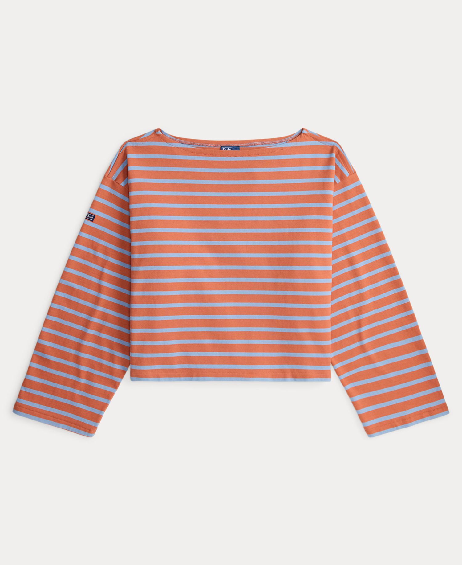 Women's Striped Long-Sleeve Boat Neck T-Shirt