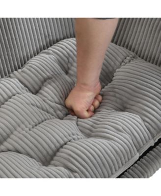 Zeus and Ruta Elevated Cat Bed Frame for Kittens/Cats with Corduroy Cat Couch, Rubber Wood Legs, Supportive Foam