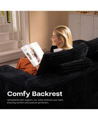 3-Piece L-Shaped Cloud Sectional Sofa with Oversized Chaise Lounge, No-Assembly Living Room Furniture Set, Plush Modular Couch and Comfy Chair