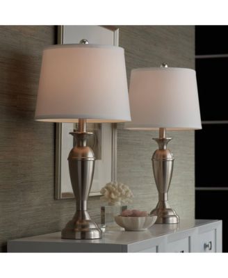 Carlton Blair High Traditional Table Lamps Set of 2 WiFi Smart Socket Brushed Nickel Finish Metal