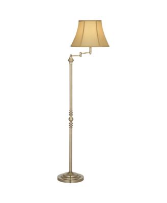 Montebello Traditional Tall Standing Floor Lamps Set of 2 Lights Swing Arm Metal Antique Brass Finish