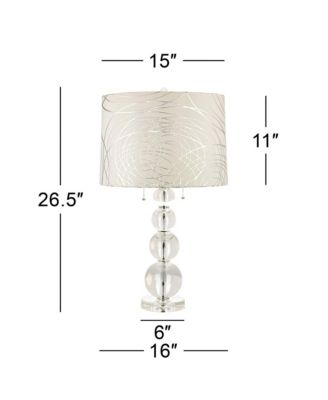 Modern Table Lamp 26.5" High Clear Crystal Stacked Spheres