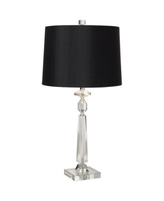 Aline Modern Table Lamp 26 1/2" High Crystal Column Drum Shade for Bedroom Living Room Bedside Nightstand Office Family