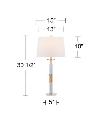 Alfred 30 1/2"H Soft Brass and Crystal Column Table Lamp with Dimmer