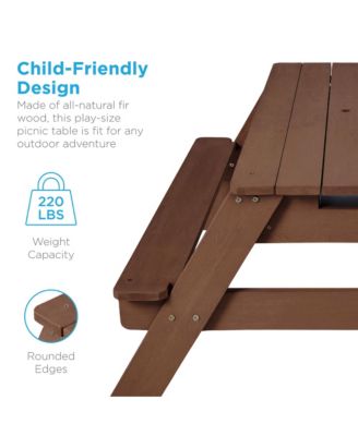 Kids 3-in-1 Outdoor Convertible Activity Sand and Water Picnic Table w/ Umbrella