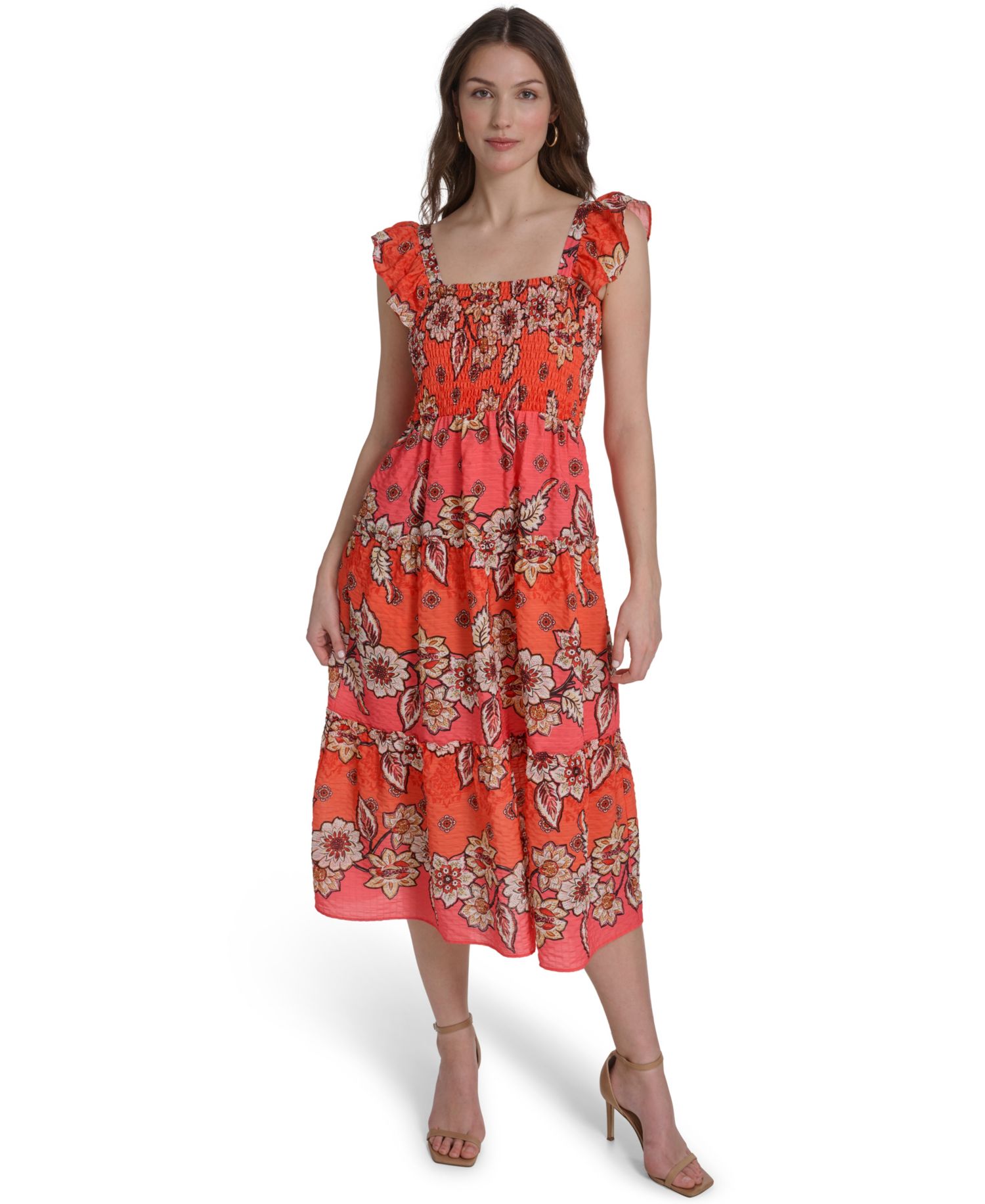 Petite Square Neck Sleeveless Midi Dress