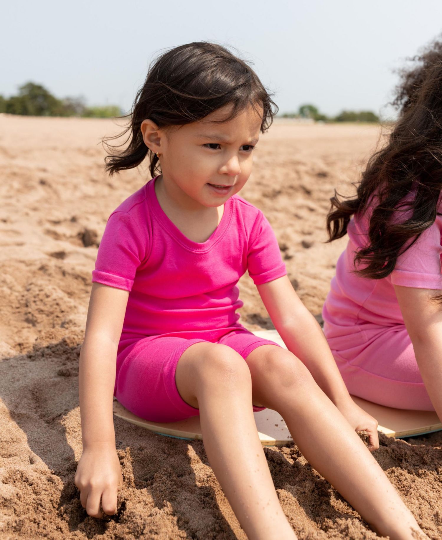 Kids Matching Family Two Piece Cotton Short Sleeve Shirt and Shorts Solid Color Pajamas 6-14