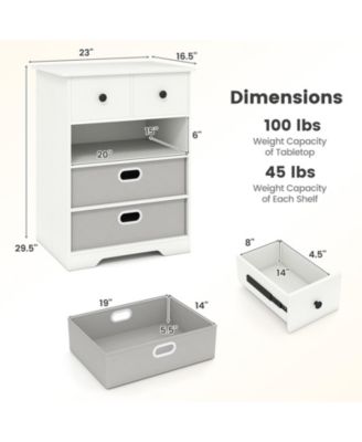 4-Drawer Storage Dresser with Open Shelves Modern Design