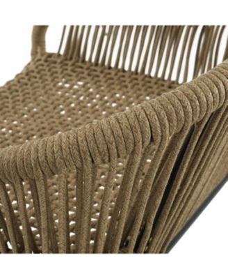 La Push Outdoor Patio Rope Bar Stool, Patio Bar Chair Set of 2