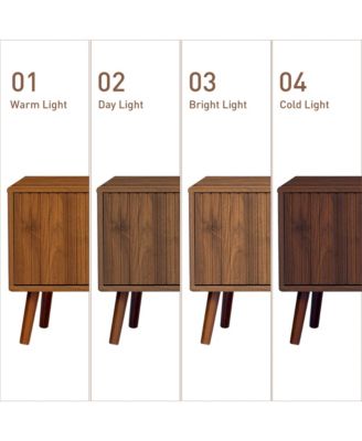  TV Stand , Wood-Grain Entertainment Center with Fluted Cabinet Door, Sliding Glass Doors, and 2 Drawers for Living Room