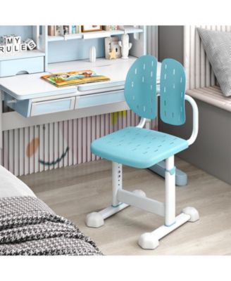 5-Position Height-Adjustable Study Chair with Dual Back Support for Kids