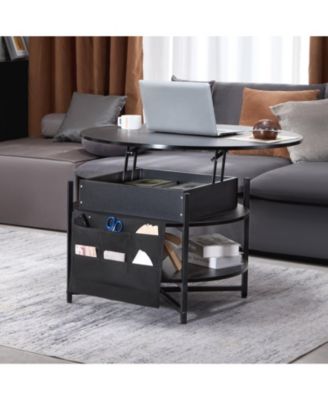 Lift Top Coffee Table, 35.3 in Round, with Extra Storage for Living Room