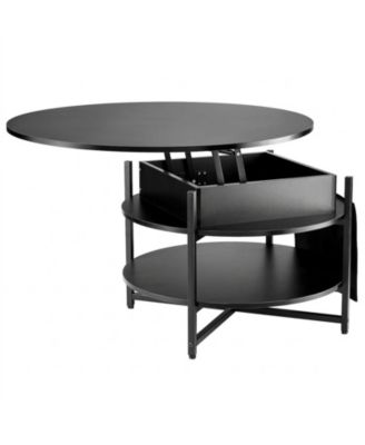 Lift Top Coffee Table, 35.3 in Round, with Extra Storage for Living Room