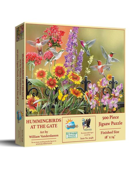 Детский пазл SunsOut Hummingbirds at the Gate 500-Piece Jigsaw Puzzle, Ages 15+