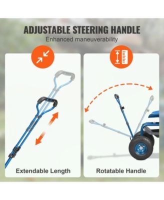 Rolling Garden Workseat with 360-Degree Swivel Seat and Adjustable Handle for Yard Use