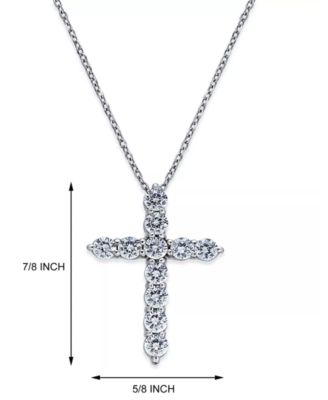 Diamond Cross Pendant Necklace (1 ct. t.w.) in 14k White Gold