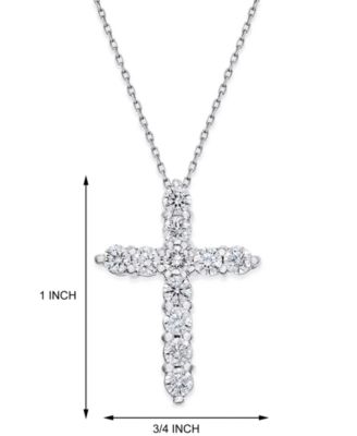 Diamond Cross Pendant Necklace (1-1/2 ct. t.w.) in 14k White Gold
