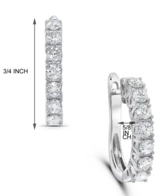 Diamond Small Huggie Hoop Earrings (1 ct. t.w.) in 14k White or Yellow Gold