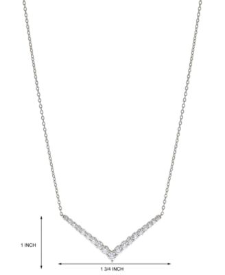 Diamond Chevron Statement Necklace (2 ct. t.w.) in 14k White Gold, 16" + 2" extender