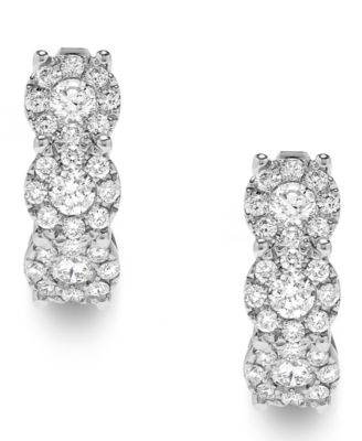 Diamond Halo Hoop Earrings (1 ct. t.w.) in 14k Gold or 14k White Gold