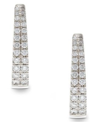 Diamond Graduated In & Out Hoop Earrings (1-1/2 ct. t.w.) in 14k White or Yellow Gold