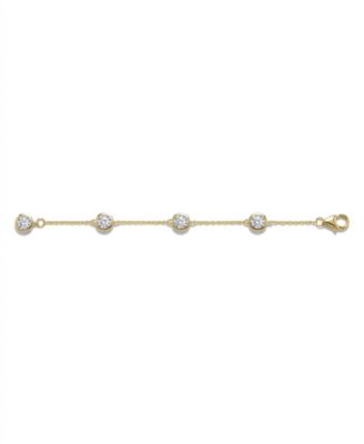 Diamond Bezel-Set Cable Link Chain Bracelet (1/2 ct. t.w.) in 14k Gold