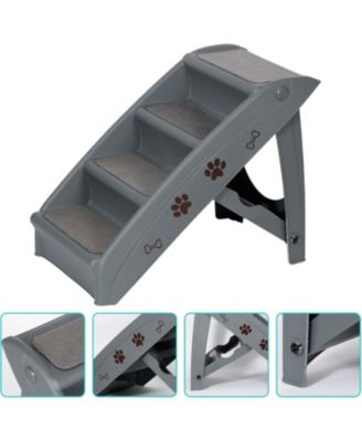 Folding Dog Stairs, Portable Indoor/Outdoor Pet Steps for Bed, Couch and Car, Pet Staris for Small Pet Dog/Cat