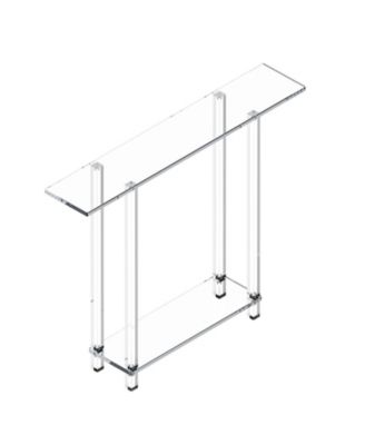 Acrylic Console Table, 2-Tiers Narrow Side Desk with Storage for Living Room