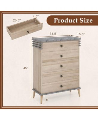 Farmhouse Chest Dresser Tall Storage Drawer Organizer