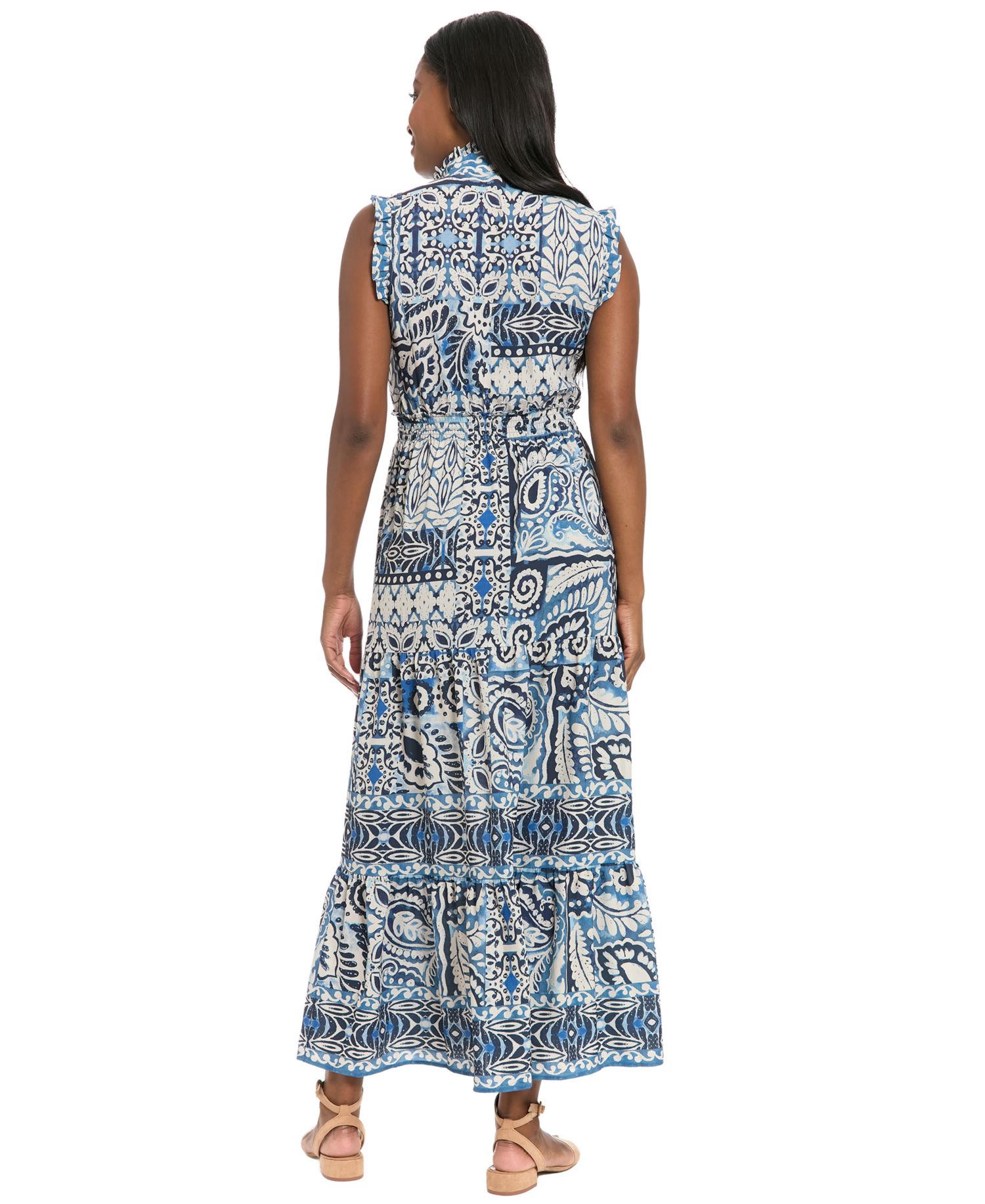 Women's Collared Tiered Maxi Dress