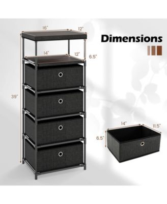 Drawer Storage Dresser with Open Shelves Modern Design