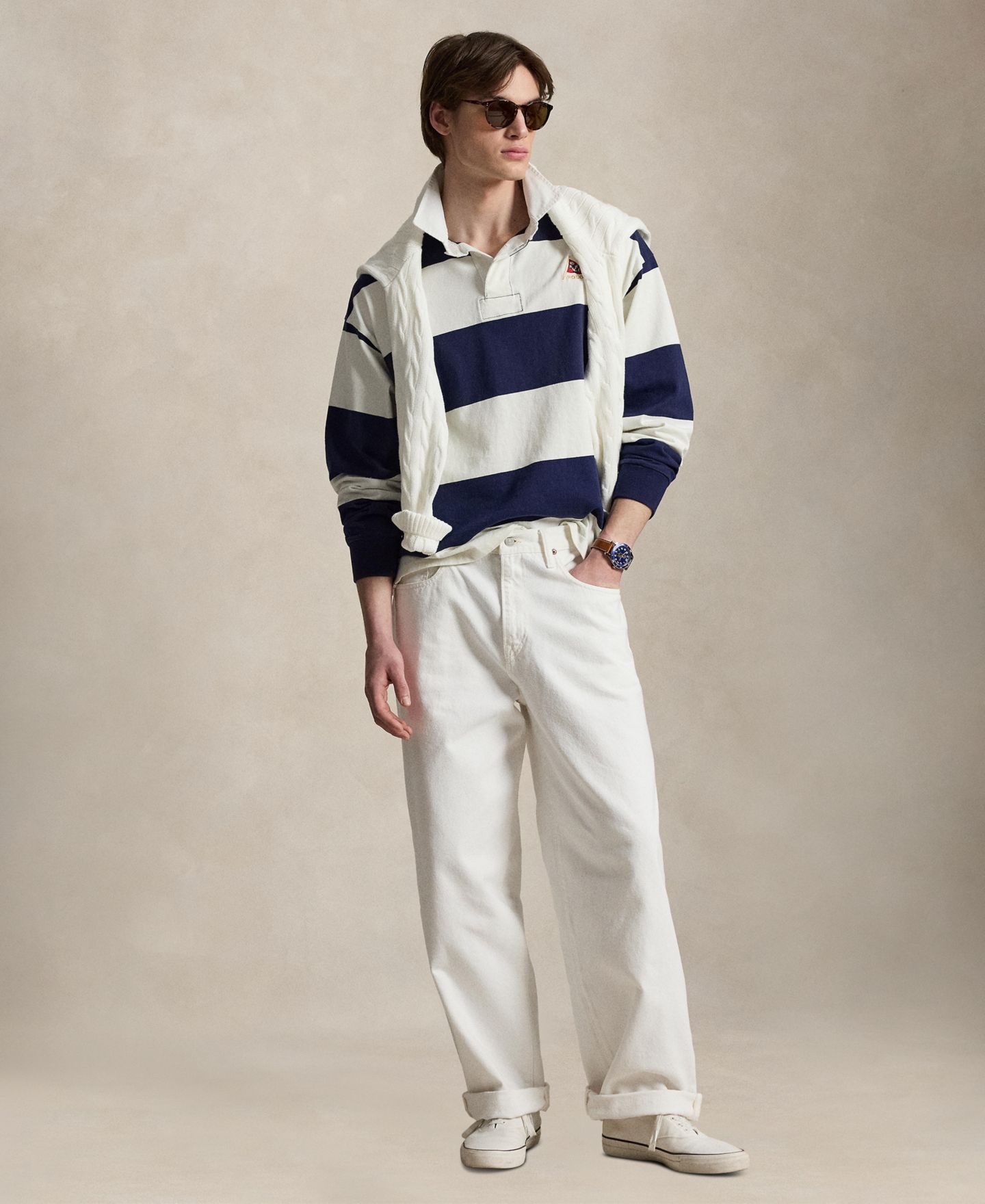 Мужские джинсы Polo Ralph Lauren Rivington Relaxed, цвет: Белый — фото 2
