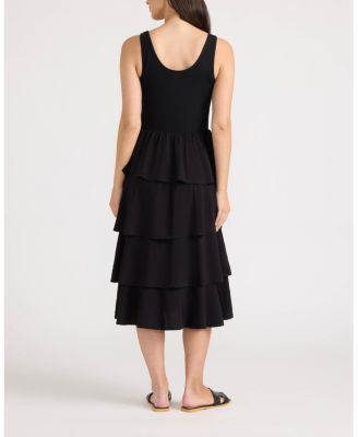 Women's Knit Tank Top Tiered Dress