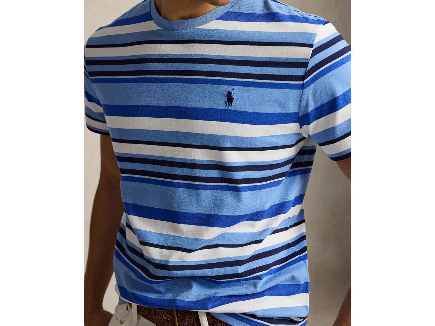 Мужская футболка Polo Ralph Lauren Classic-Fit Striped Jersey, цвет: Синий разноцветный — фото 4
