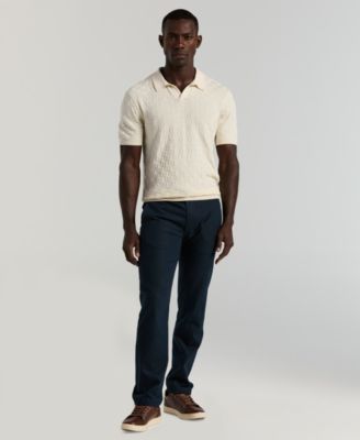 Men's Checker Texture Open Polo Sweater