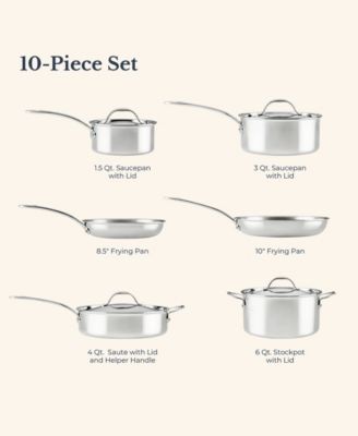 EverLast Stainless Steel 10-Pc. Tri-Ply Clad Cookware Set