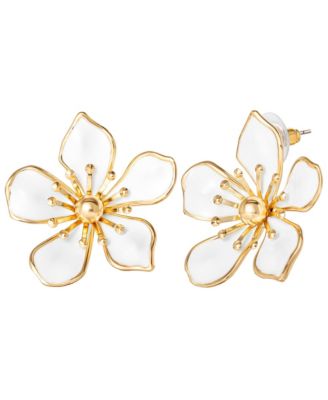 Enamel Flower Stud Earrings for Women