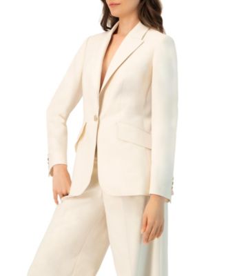 Women's Single-Breasted Blazer with Golden Button