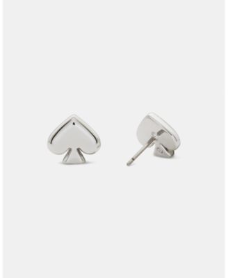 Gold-Tone Brass Spade Enamel Stud Earrings
