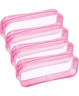 4 pieces Clear PVC Zipper Pouch Travel Makeup Bag