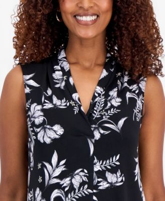 JM Collection Women's Printed 3/4 Sleeve V-Neck Knit Top, Macy's