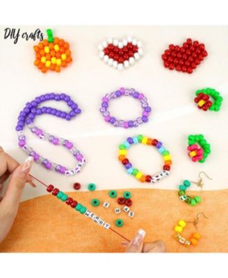 1250pcs Friendship Bracelet Kit Pony Kandi Beads Nylon Thread Diy Craft
