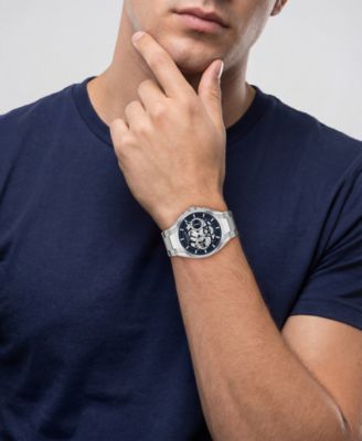 Men's Jackson Silver Tone Stainless Steel Bracelet Watch, 41.5mm