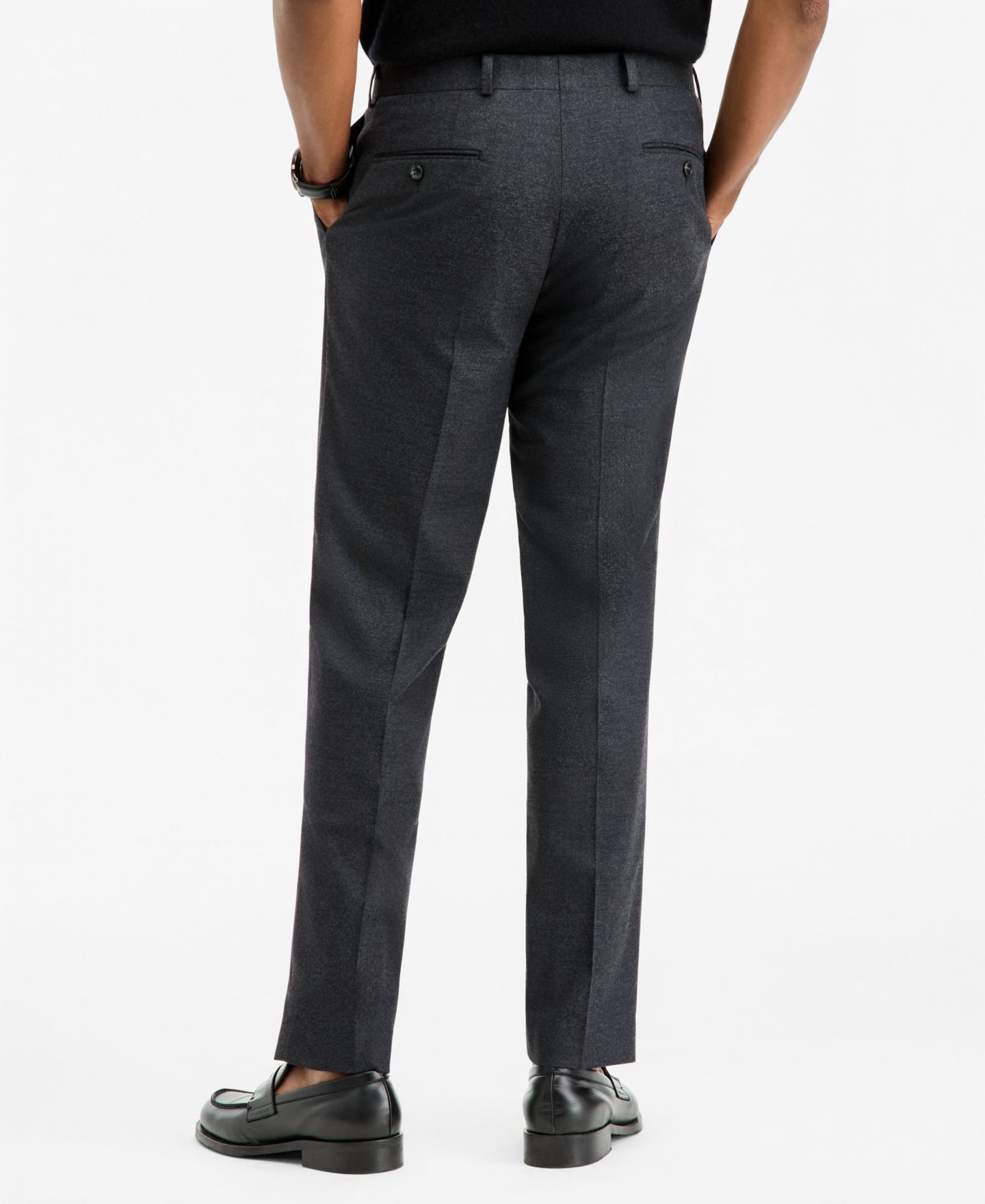 Мужские брюки Michael Kors Classic-Fit Flannel Solid, цвет: Угольный — фото 4