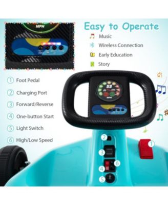 12V Electric Go Kart for Kids with Remote Control and Music-Blue