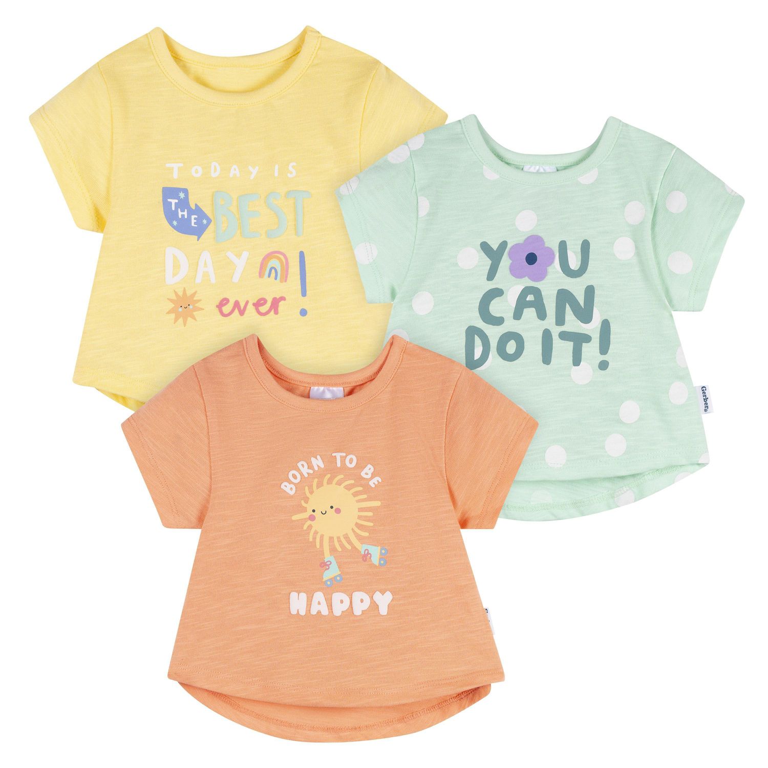 Baby Girls Short Sleeve T-Shirts, 3-Pack