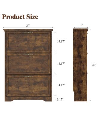 Rustic Farmhouse Narrow Shoe Cabinet Entryway Hallway Large Capacity Slim Storage Rack