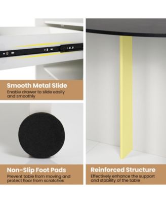 Modern Reception Front Desk with Oval Tabletop Counter