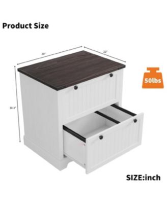 Farmhouse Lateral File Cabinet with 2 Drawers and Hanging File Storage