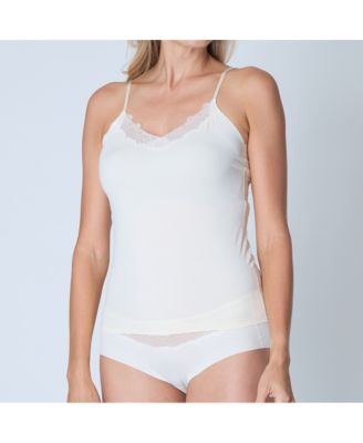 Women's Soft Seamless Camisole with Lace Trim